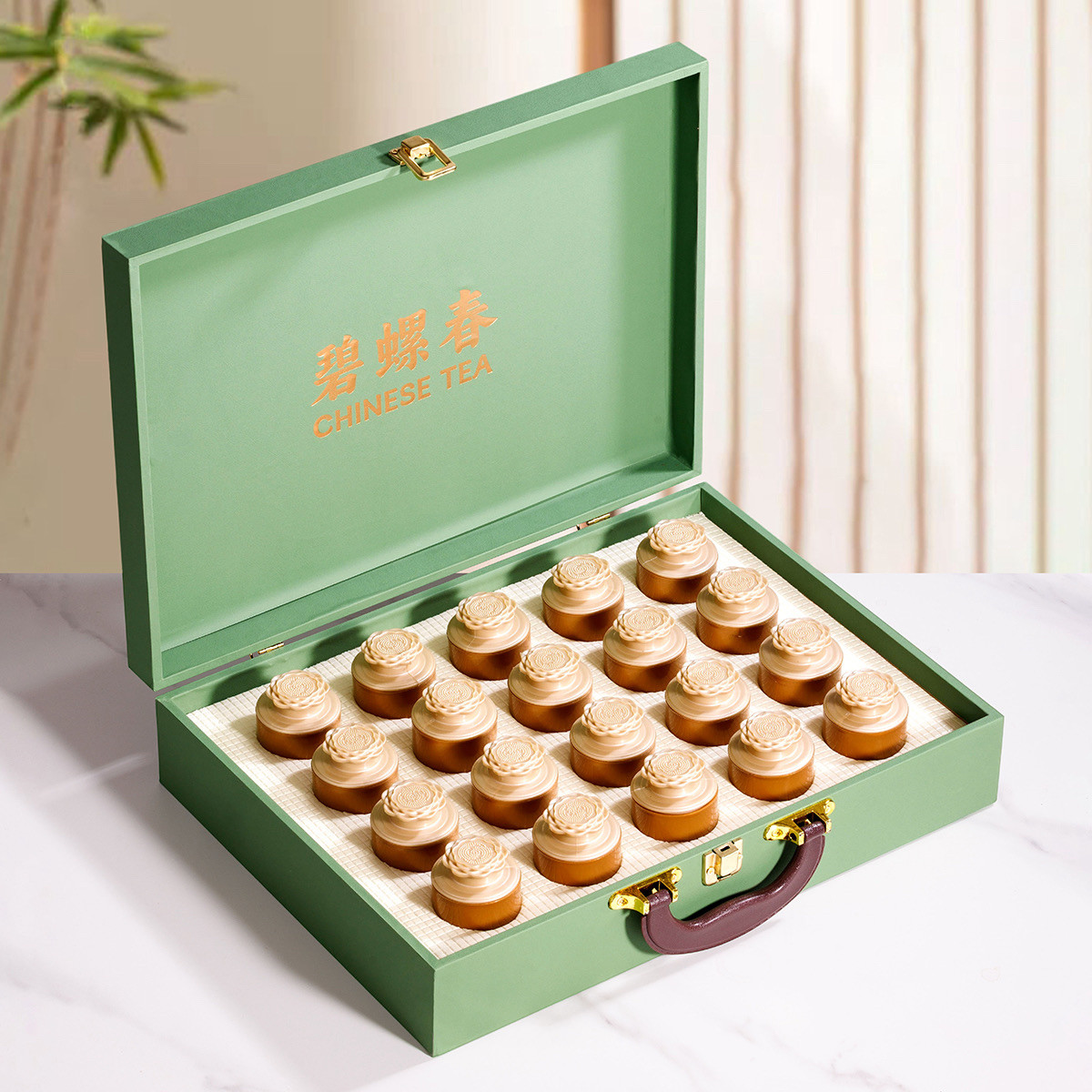 唐翼 明前新茶特级碧螺春茶叶礼盒装20罐装高档送礼茶叶套装
