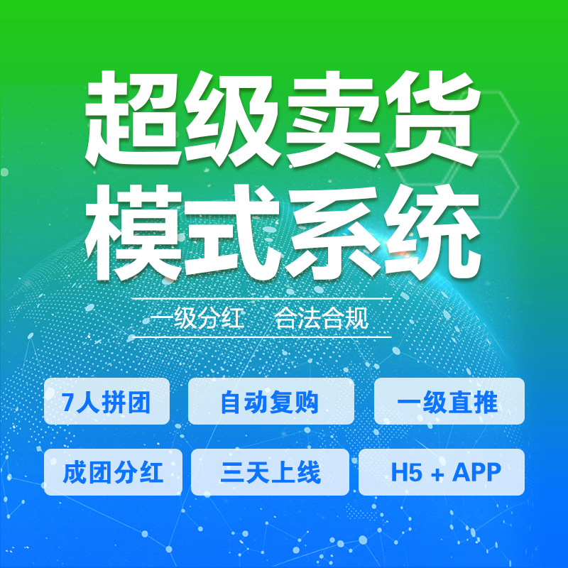 超级卖货系统H5七人拼团模式小程序区域分红分销级差共享股东系统