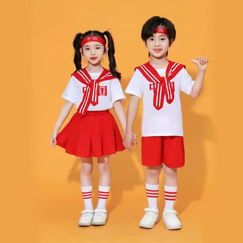 六一儿童演出服男童班服女童夏季中国风小学生民族毕业照校服套装