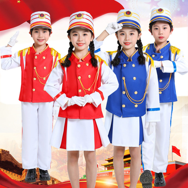 儿童鼓号队服装中小学生仪仗队幼儿园升旗手军鼓管乐队演出服