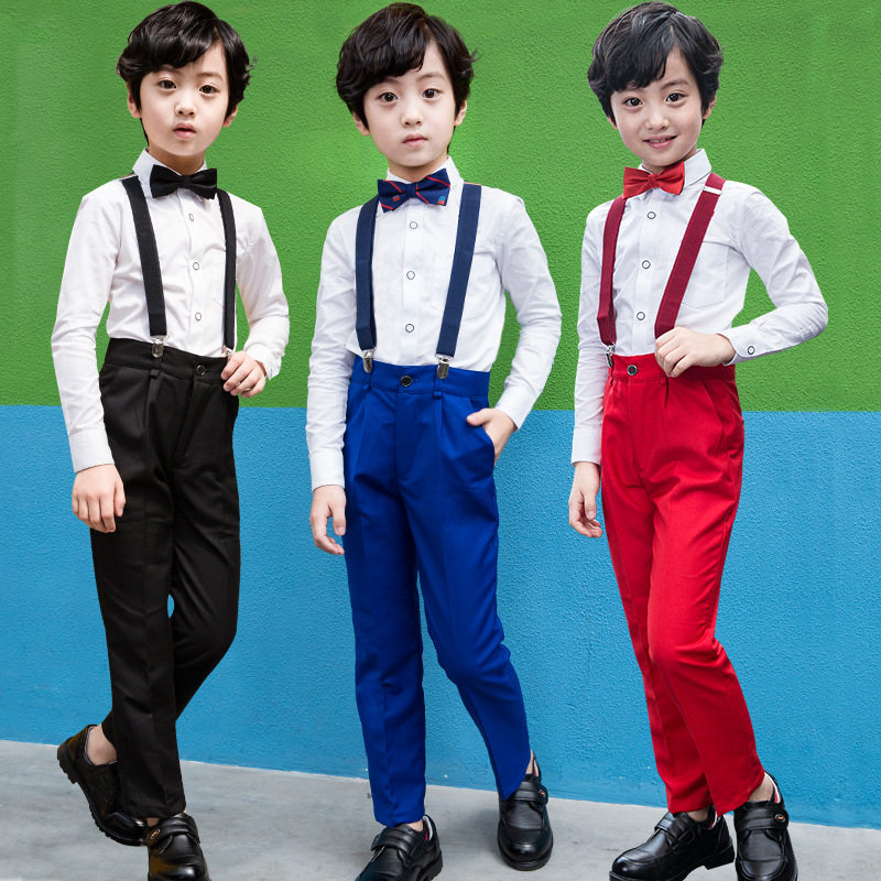 男童礼服套装花童幼儿园小学生演出服主持服中小童蝴蝶结走秀男孩
