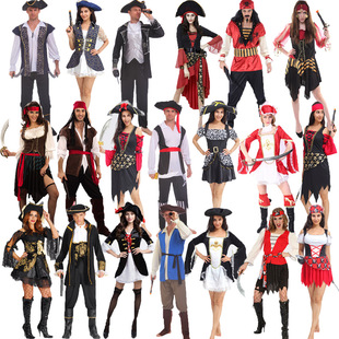 万圣节年会成人男女cosplay加勒比海盗杰克船长情侣表演衣服装扮