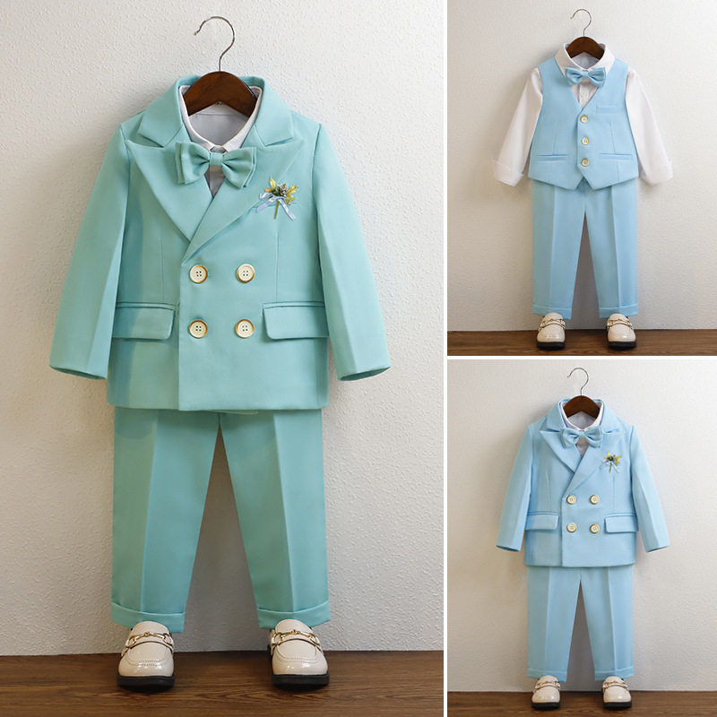 儿童西装礼服春秋套装花
