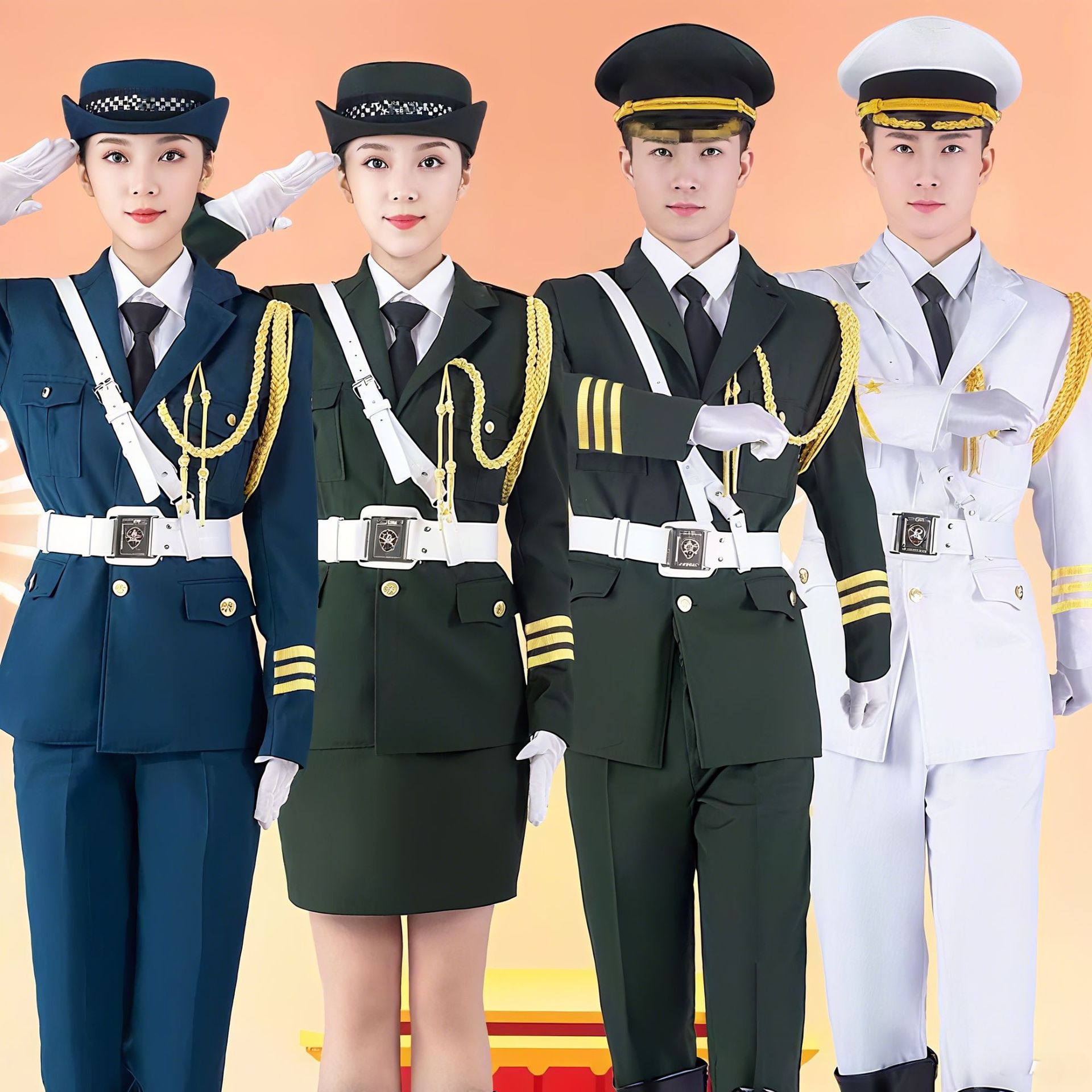 班护卫队礼服高中小学仪仗队军鼓乐队护旗手升旗仪式演出服装