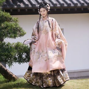 原创明制汉服女2026新款立领长袄织金马面裙交领袄古风日常秋冬款