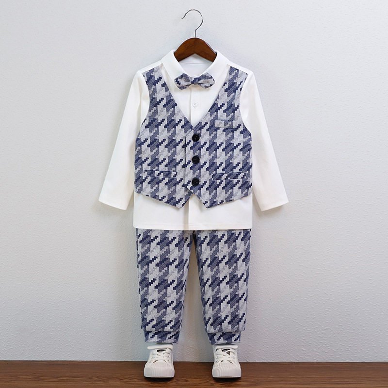 儿童春秋礼服男童拼接假
