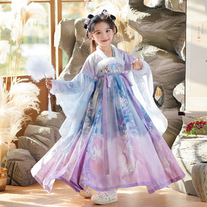 儿童汉服女童拜年服中国风唐装过年感女孩加绒加厚超仙襦裙冬