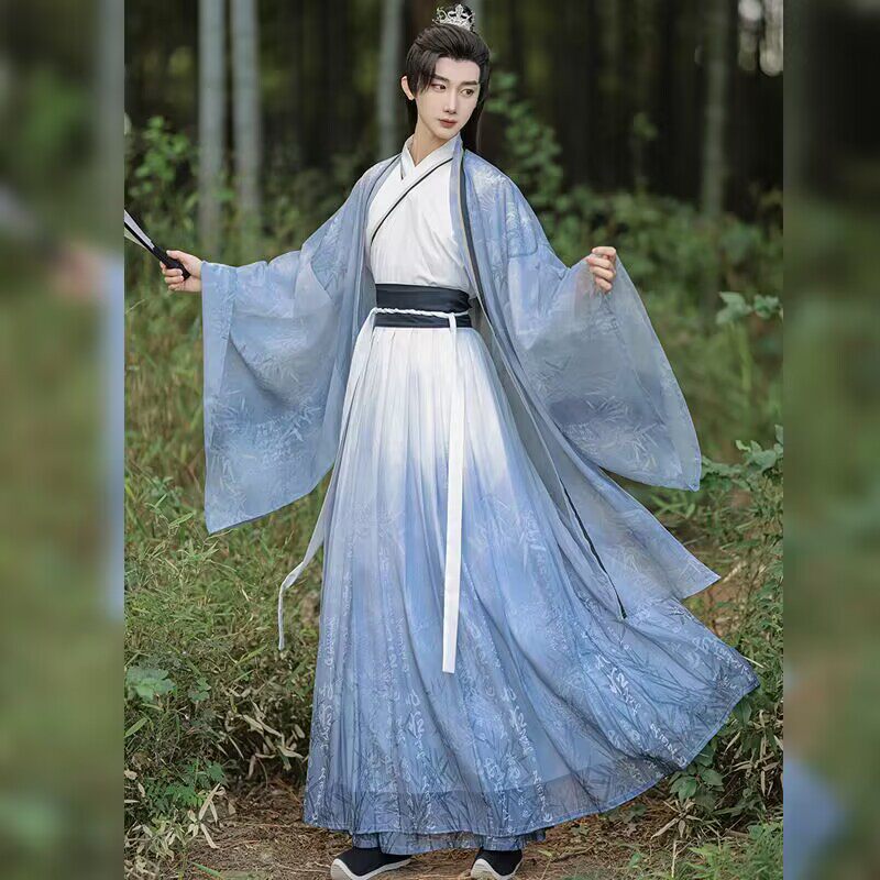 原创设计正品汉服均辞男款晋制齐腰襦裙大袖衫魏晋风飘逸侠客全套