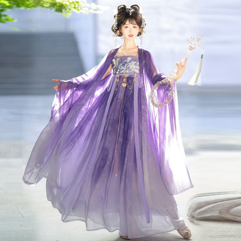 唐制原创汉服女2024新款夏季诃子裙古装齐胸襦裙古风日常仙气飘飘