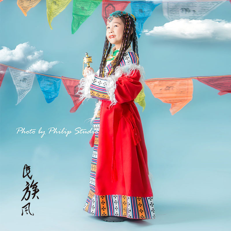 新款儿童藏族服装女童舞