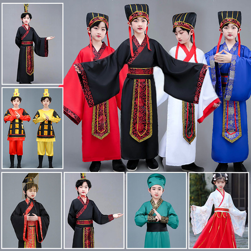 儿童古装话剧三国演义刘备张飞关羽桃园三结义曹操诸葛亮演出服装