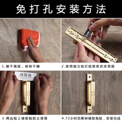 古铜双开门拉手中式仿古木门把手 明装免钉胶孔距118mm/150mm/184