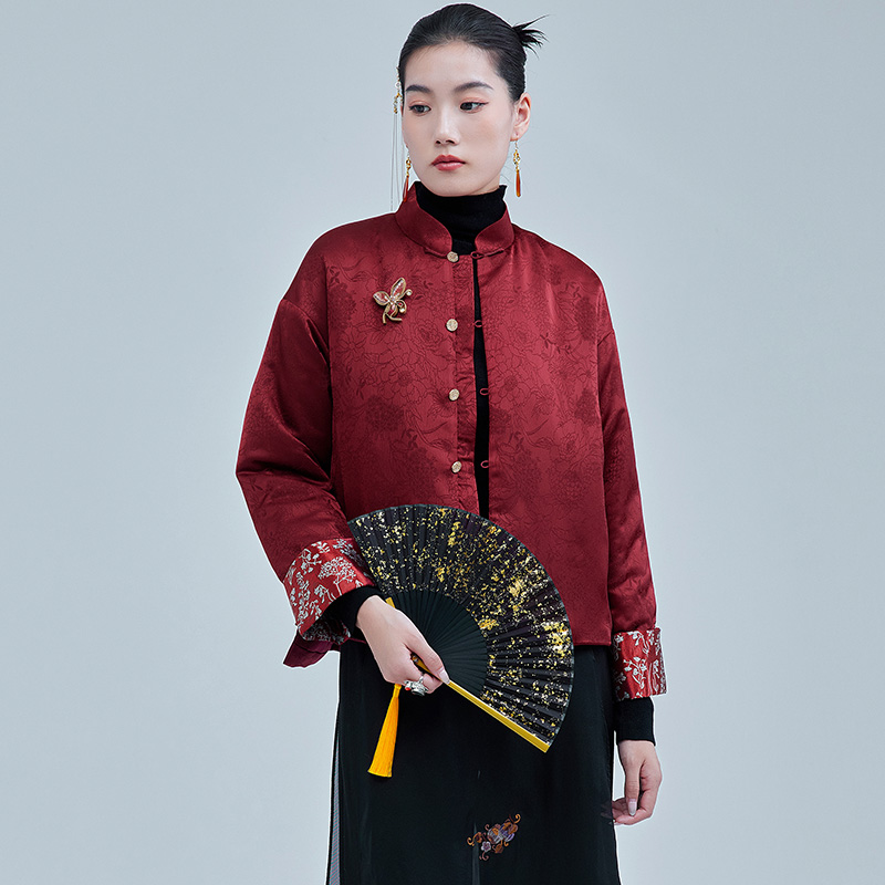 陌遇提花缎新中式唐装棉衣外套