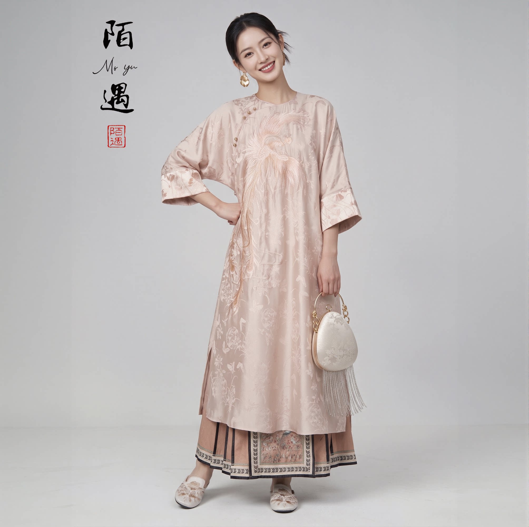 陌遇丨云霏丨秋季新款中国风凤凰刺绣设计感改良新中式旗袍连衣裙