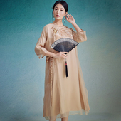 旗袍连衣裙 素气质日常中式 陌遇2025年春夏新款 中国风复古改良汉元