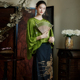 唐装 陌遇 上衣 夏季 新中式 绿茵 中国风提花缎圆领复古茶服衬衫