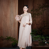 复古改良重工刺绣圆领宽版 陌遇 中国风新款 夏季 旗袍连衣裙 惜宁