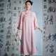 提花双襟粉色旗袍中式 陌遇2025年新款 中国风复古改良式 显瘦连衣裙