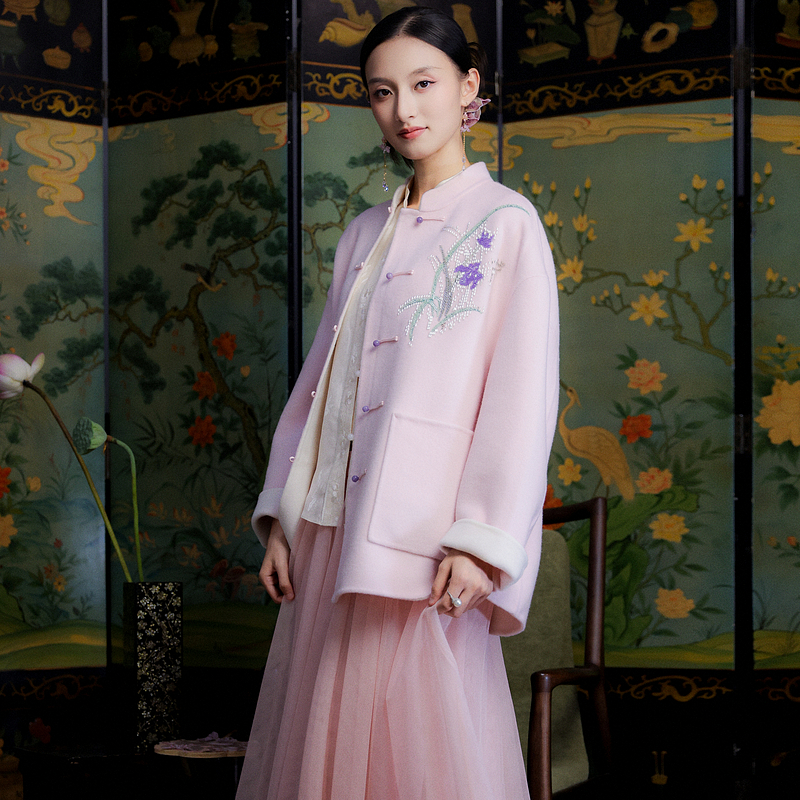 陌遇中国风改良双面呢唐装上衣