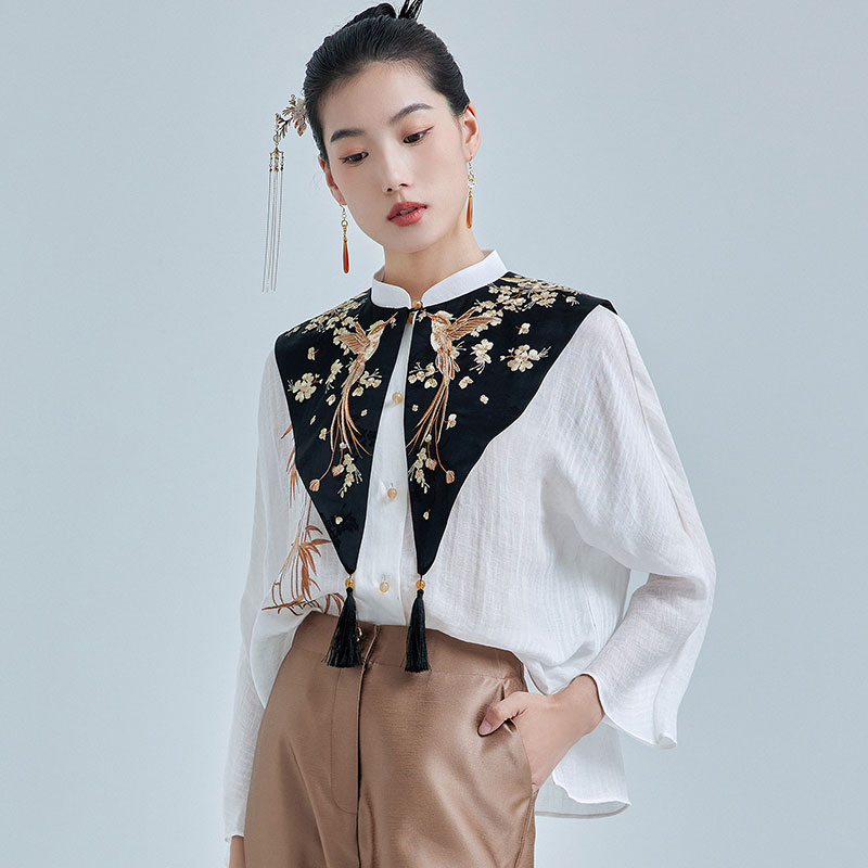 陌遇醋酸刺绣云肩披帛披肩