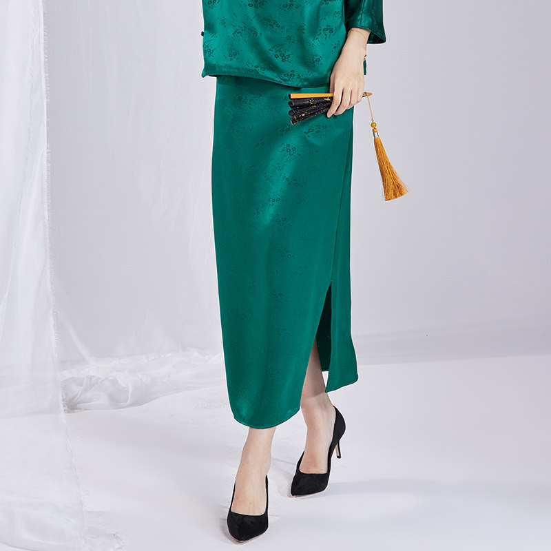 陌遇2025夏季新款中国风复古改良提花旗袍式唐装下装休闲半身裙女,女装/女士精品,汉服半身裙,淘宝优惠券,粉丝福利购,淘宝优惠卷