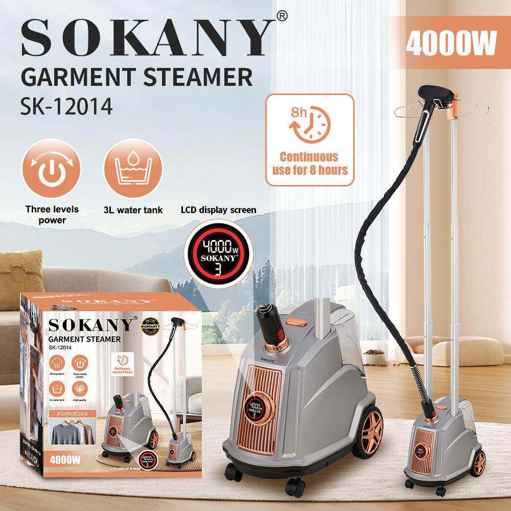 外贸SOKANY12014挂烫机家用立式熨烫机双杆蒸汽刷熨斗STEAMER