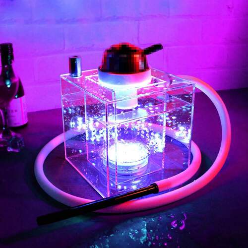 阿拉伯水烟烟壶烟具配件 成品LED魔方水烟hookah跨境供应厂家