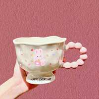 Cute cartoon ins mugs with high appearance standards, ceramic couple water cups, birthday gifts and souvenirs for girls thumbnail 8