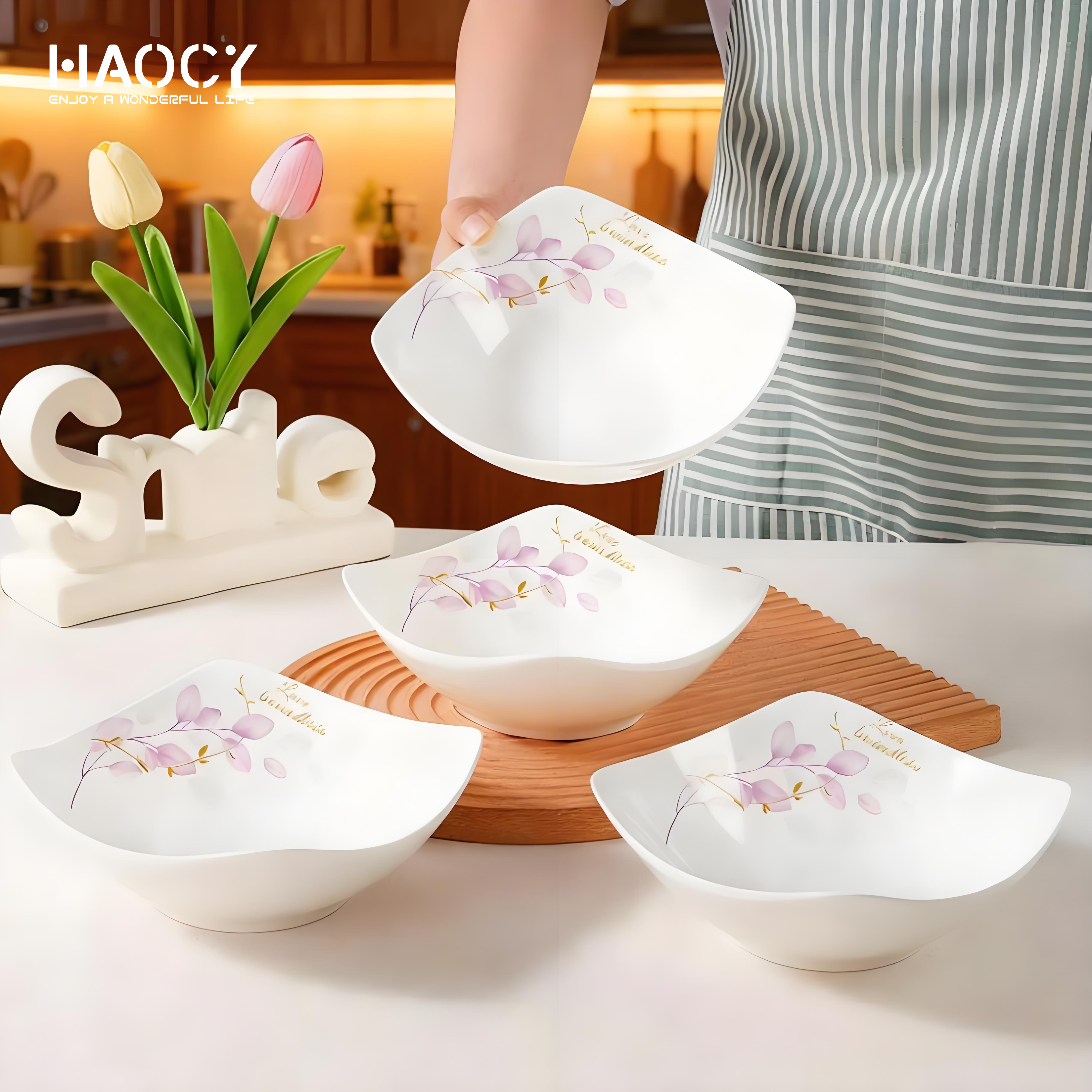 陶瓷四角盘家用简约沙拉盘