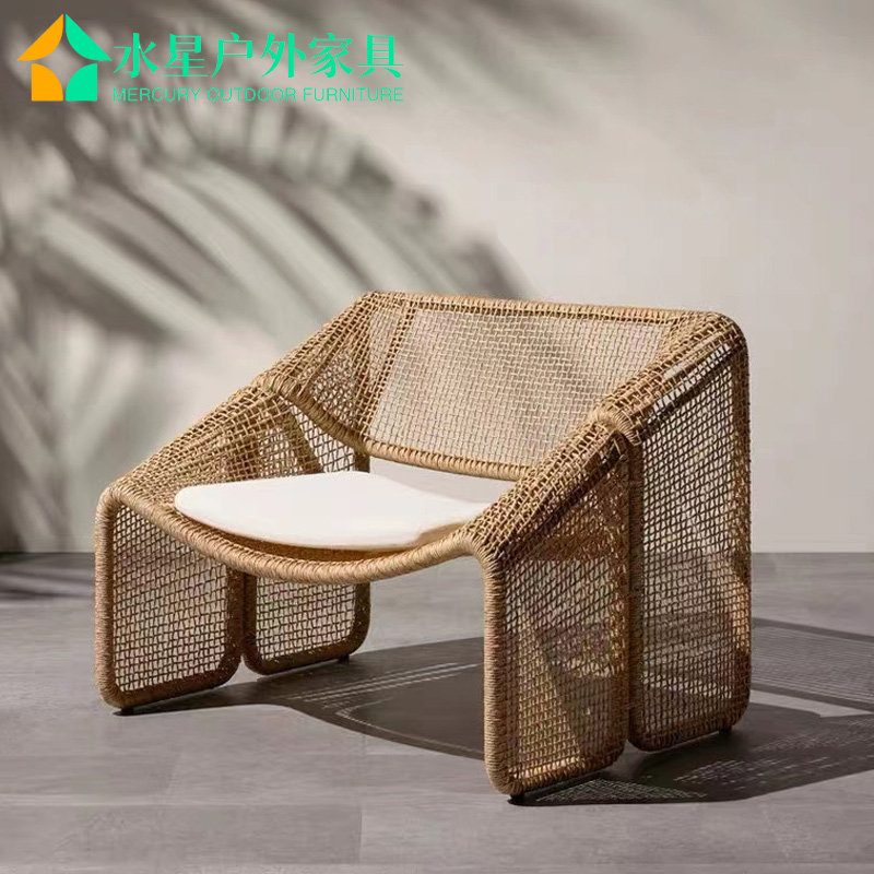 户外藤编沙发创意花园庭院阳台艺术懒人露台民宿椅三件套组合家具,住宅家具,户外沙发,淘宝优惠券,粉丝福利购,淘宝优惠卷