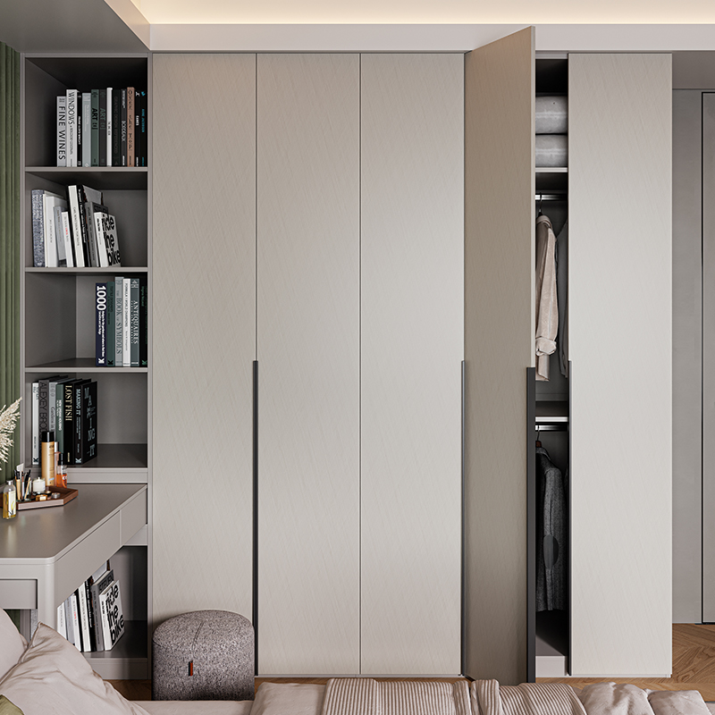掌上明珠现代简约一门到顶卧室收纳细长拉手大衣柜2门3门4门5门CX