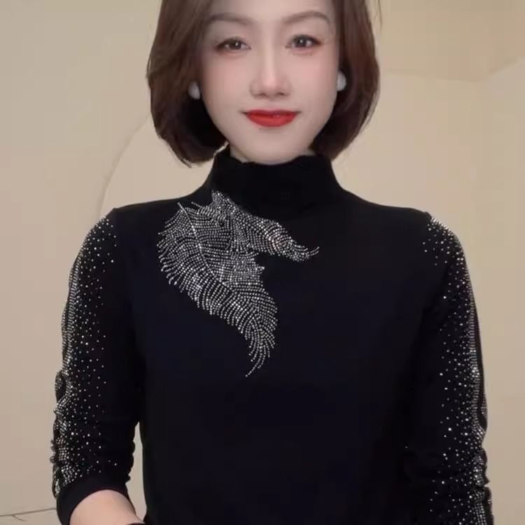 秋冬中老年妈妈洋气中领保暖上衣