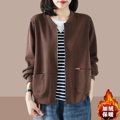 大码棒球服上衣中老年开衫