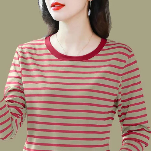 妈妈长袖T恤女大码洋气小衫