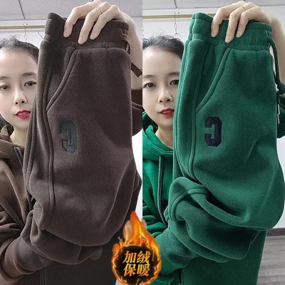 加绒加厚中老年妈妈保暖长裤女