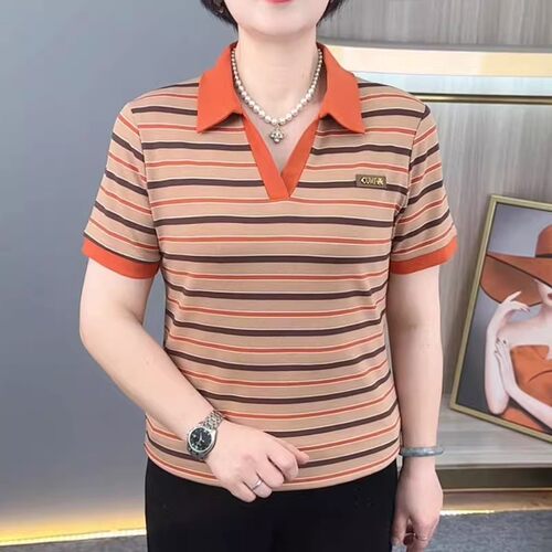 洋气宽松T恤上衣显瘦减龄小衫