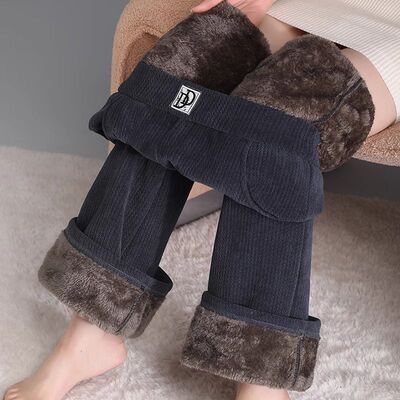 加绒加厚阔腿裤显瘦保暖棉裤子