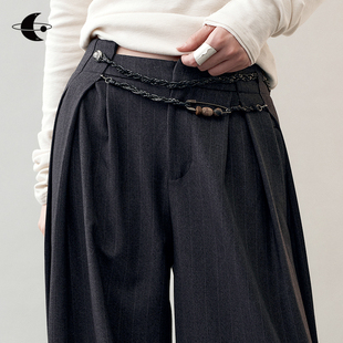 解构阔腿西裤 00创世纪元 叠片腰头设计 腰韵逸构