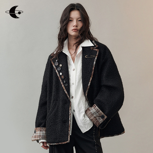 廓形圈圈毛呢西装 00创世纪元 弧袖 陨星闪烁