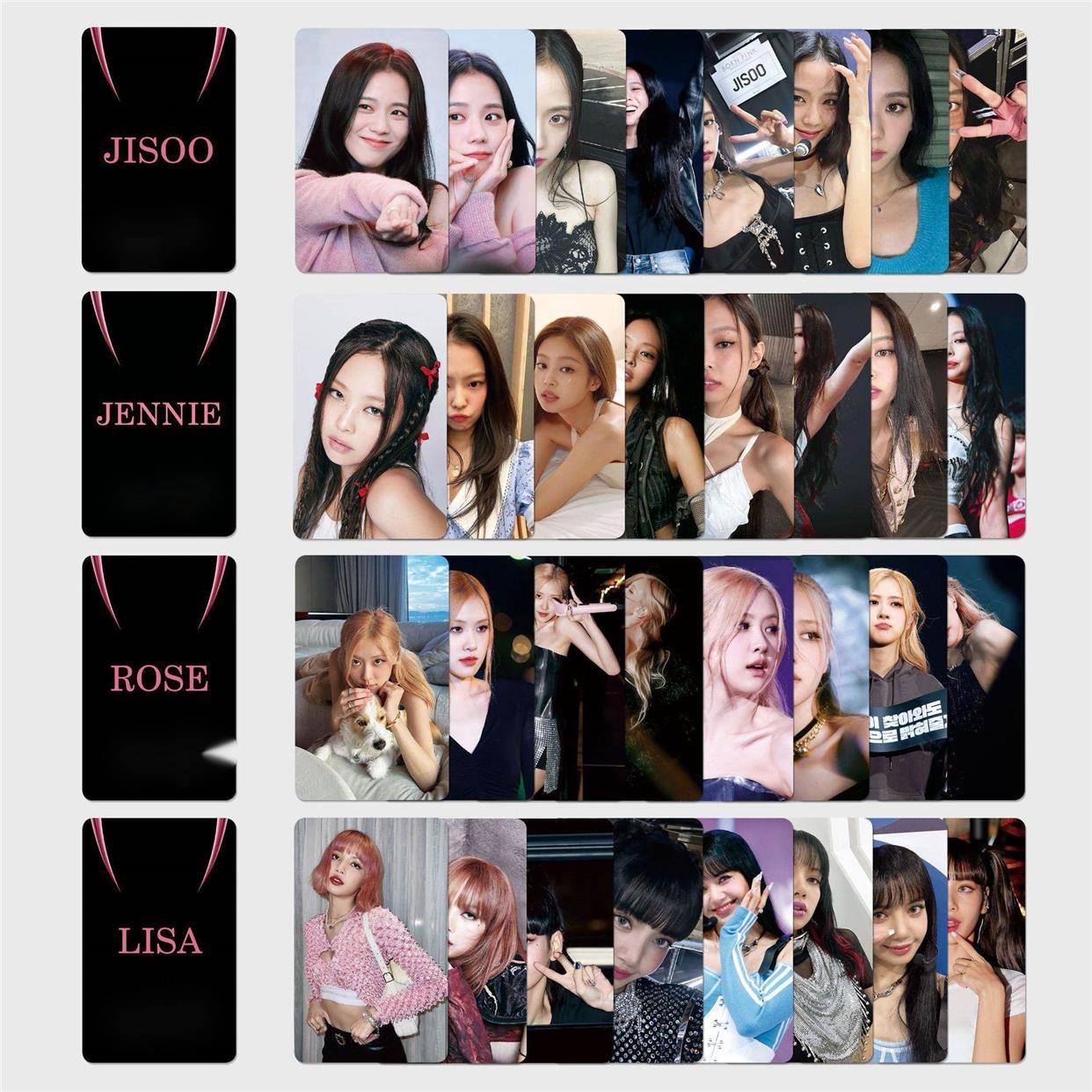 blackpink小卡bornpink专辑小卡LISA JENNIE JISOO ROSE 8张精选