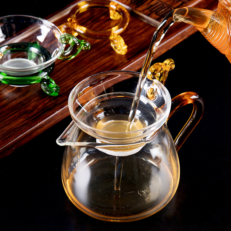 玻璃茶漏茶滤创意滤茶器茶隔漏斗茶叶过滤网泡茶茶具配件