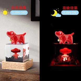 广岛之恋蛋形核爆蘑菇云小夜灯创意办公室桌面摆件树脂工艺品