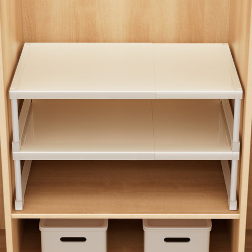 衣橱柜子内收纳分层神器隔板隔断层板厨房可伸缩铁艺置物架免打孔