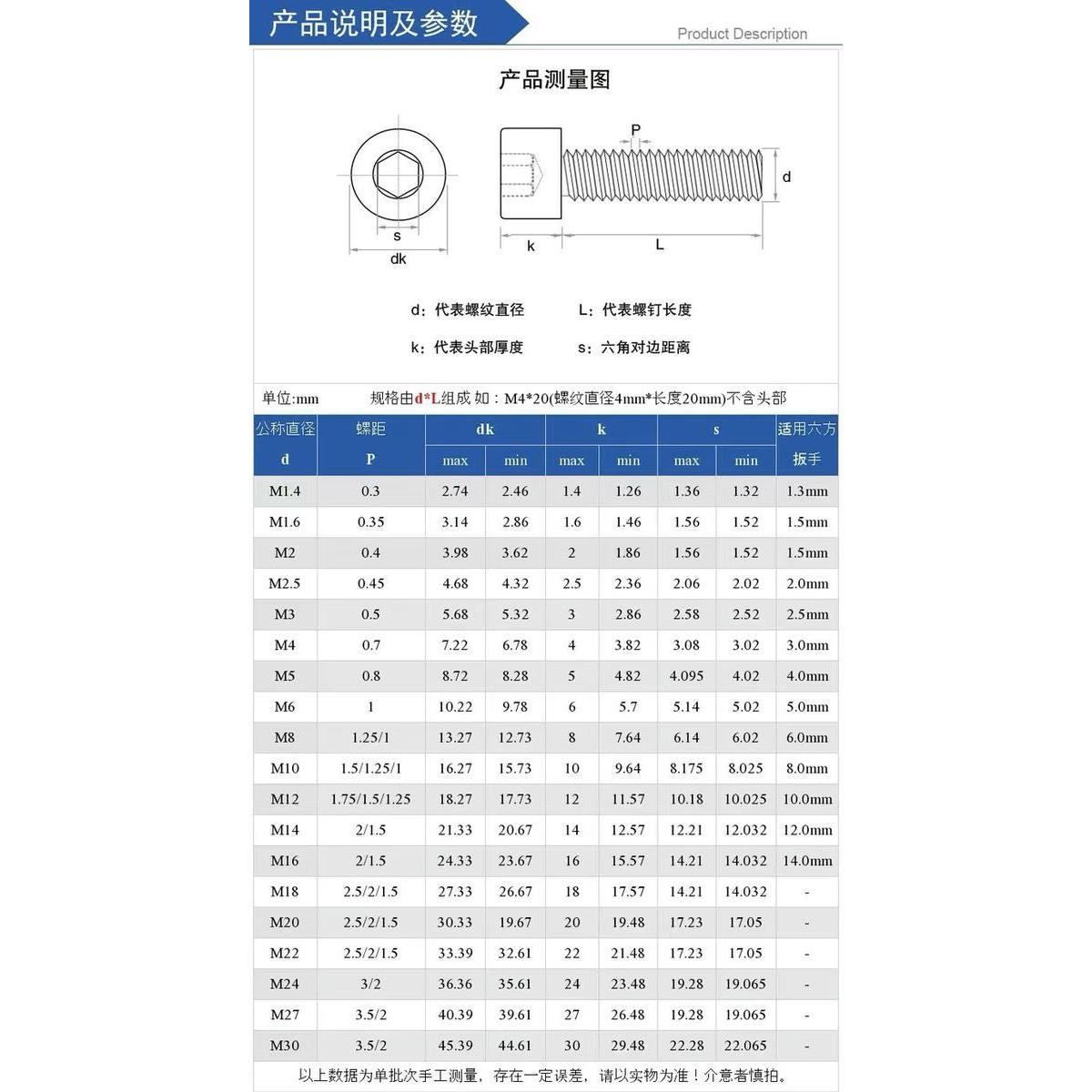 内六角螺丝12.9级高强度杯头螺丝圆柱头螺栓M3M4M5M6M8-M20全系列