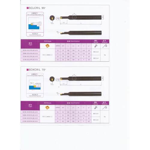 弹簧合金钢内孔车刀S07 8 12 6 20 25 32 SCKCR06 CZCR CFCR 翰琛