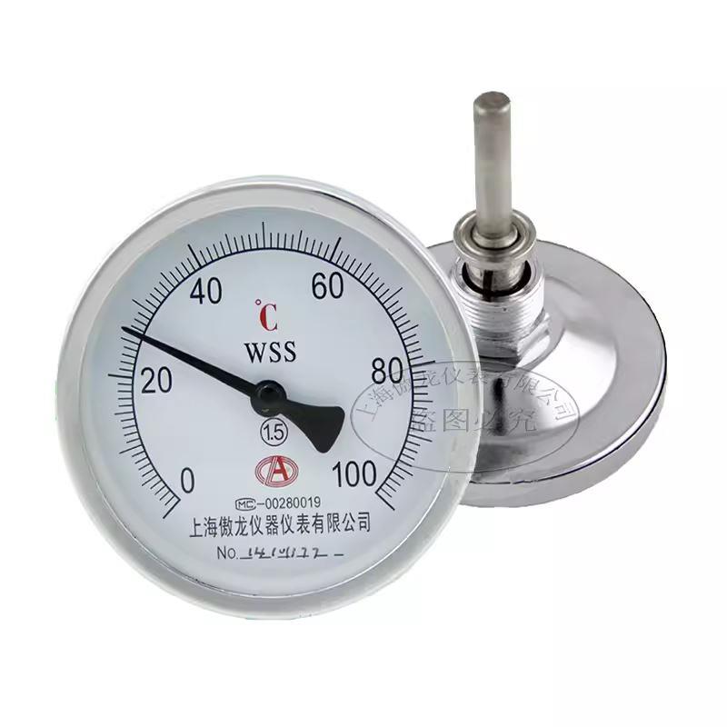上海傲龙仪表双金属温度计 轴向 WSS-301-401-501  0-150-300°