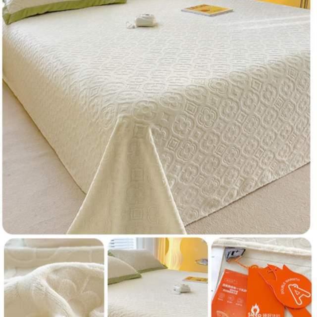 双人加厚法兰绒A提花绒单件冬季绒面类3床单珊瑚被单单三件套牛奶