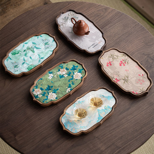 胡桃木海棠壶承茶盘茶席套装复古干泡台茶壶托盘茶具收纳盘小茶台