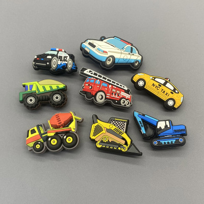 名依乐选男孩洞洞鞋配饰高级鞋扣趣味消防车警车挖机diy鞋花装饰