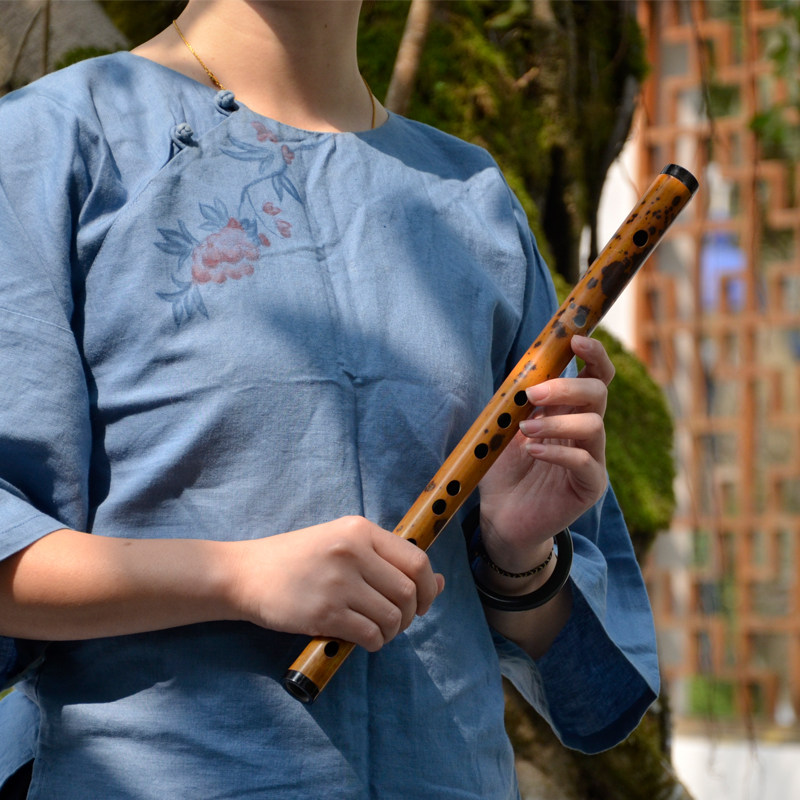 玉屏笛子缅甸红湘妃竹曹俊短笛